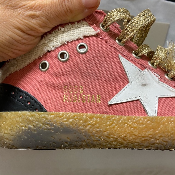 NIB Golden Goose Midstar Salmon Canvas & White Star Sneaker,38 - Picture 14 of 16